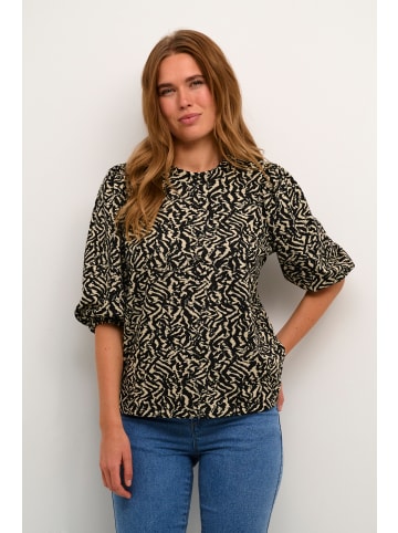 Kaffe Langarm-Shirt KAjanna Regular fit in Black/Off White Abstract Print