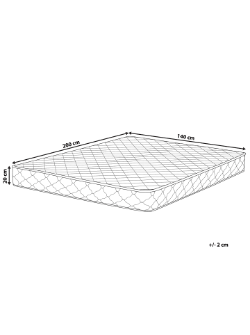 Beliani Matratze DUO in Weiß - (W) 140 x (H) 20 x (L) 200 cm