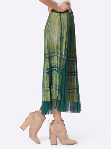 creation L Plissee-Rock in limone-ecru-bedruckt