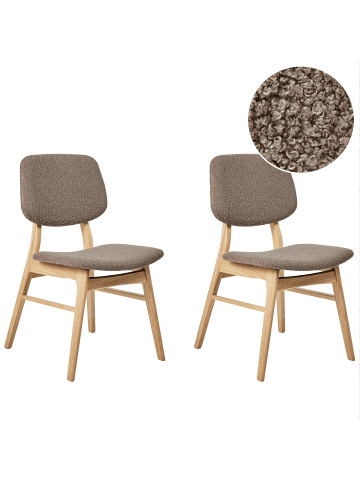 Beliani 2er-Set Esszimmerstuhl ELAINE in Braun/Grau