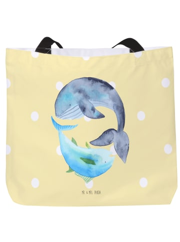 Mr. & Mrs. Panda Tote Bag Walfisch Thunfisch ohne Spruch in Gelb Pastell