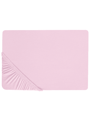 Beliani Bettlaken JANBU in Rosa - (W) 140 x (H) 30 x (L) 200 cm