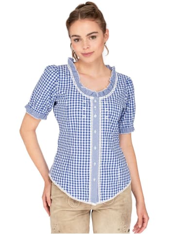 OS-Trachten Trachtenbluse 451021-2602 in mittelblau