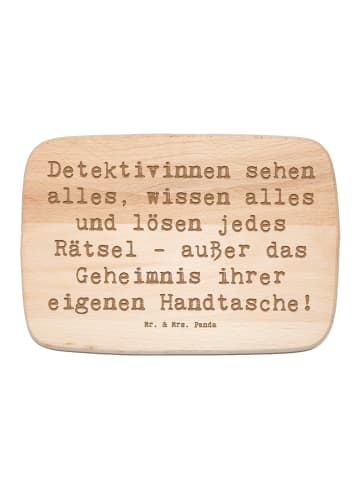 Mr. & Mrs. Panda Holzbrett Spruch Detektivin Rätsel mit Spruch in Transparent