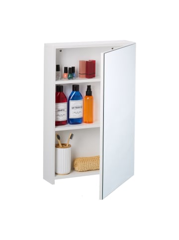 relaxdays Spiegelschrank in Weiß - (B)40 x (H)60,5 x (T)12 cm