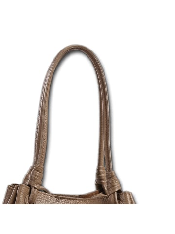Toscanto Toscanto Schultertasche Leder dunkelbeige, taupe ca. 22cm