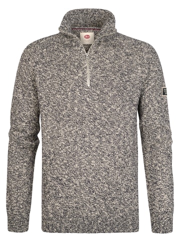 Petrol Industries Melierter Strickpullover mit Zipkragen oakford in Blau