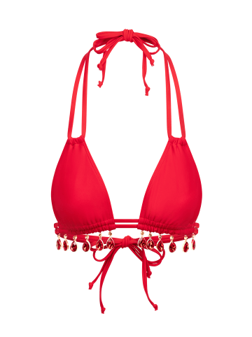 Moda Minx Bikini Top Selene Droplet Double Strap Triangle in rot