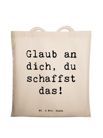 Mr. & Mrs. Panda Jutebeutel Spruch Schulanfang Glaube mit Spruch in Creme