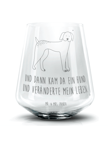 Mr. & Mrs. Panda Blümchentailglas Hund Dogge mit Spruch in Transparent