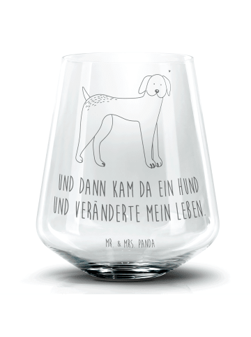 Mr. & Mrs. Panda Cocktail Glas Hund Dogge mit Spruch in Transparent