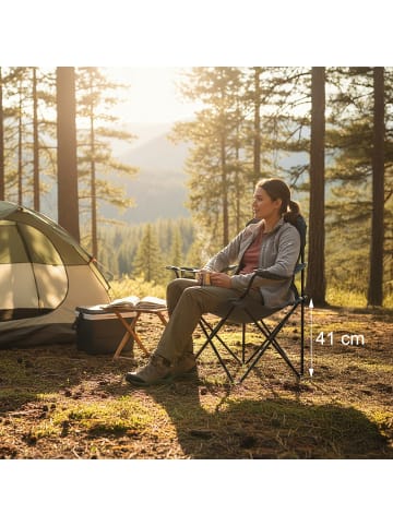 relaxdays Campingstuhl in Grau - (B)90 x (H)106 x (T)45 cm