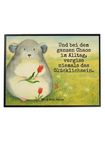 Mr. & Mrs. Panda Tischunterlage Chinchilla Blume Design mit Spruch in Weiß