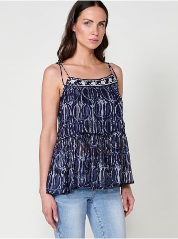 KOROSHI Ã„rmellose halbtransparente damenbluse in blau