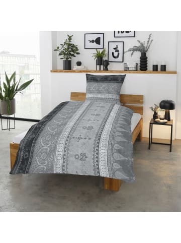 Casatex Interlock-Jersey Bettwäsche in silber-anthrazit
