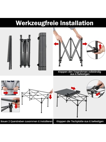 COSTWAY Campingtisch faltbar in Schwarz