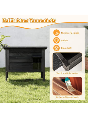 COSTWAY Katzenhaus Outdoor Winterfest in Schwarz