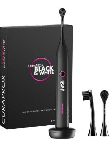 CURAPROX Schallzahnbürste Black is white-Hydrosonic Ladegerät Travel-Case