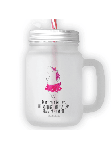 Mr. & Mrs. Panda Limonadenglas Einhorn Ballerina mit Spruch in Transparent