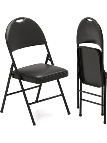 COSTWAY 2er Set Klappstühle in Schwarz