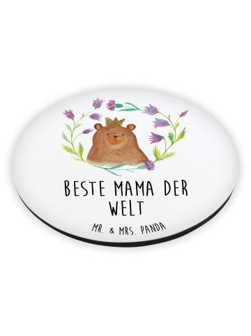 Mr. & Mrs. Panda Rund Magnet Bär Königin mit Spruch in Weiß
