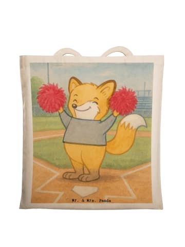 Mr. & Mrs. Panda Jutetasche Fuchs Cheerleader Design ohne Spruch in Weiß
