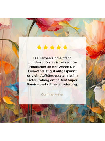 MuchoWow Leinwand bilder Bunte Blumen (BxH)