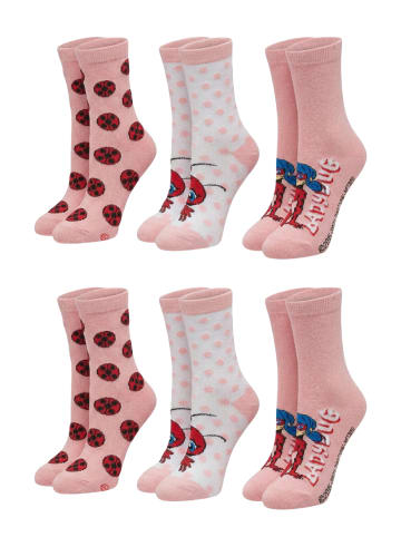 ONOMATO! 6er-Set: Socken Miraculous Lady Bug in Mehrfarbig