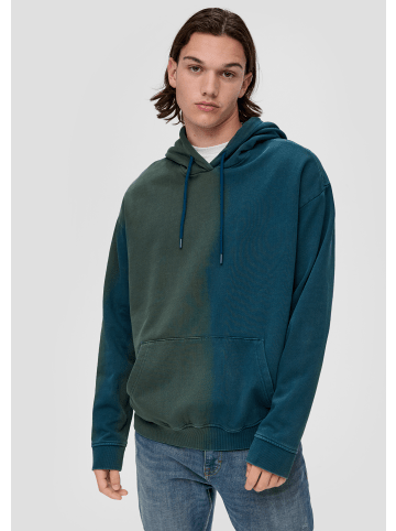 QS Sweatshirt langarm in Olive-petrol