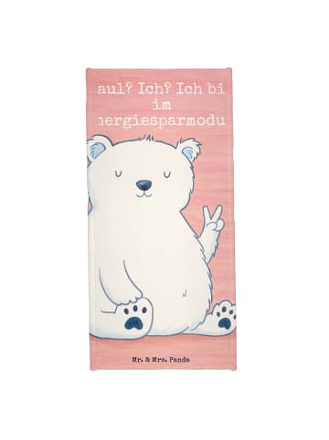 Mr. & Mrs. Panda Badehandtuch Eisbär Faul Design mit Spruch in Weiß