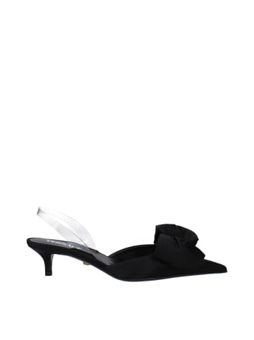 Versace Schwarz Satin Flach Sandalen