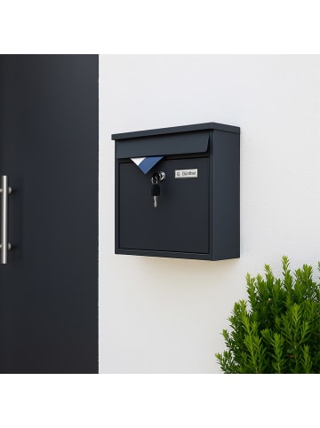 relaxdays Briefkasten in Anthrazit - (B)36 x (H)31 x (T)12 cm