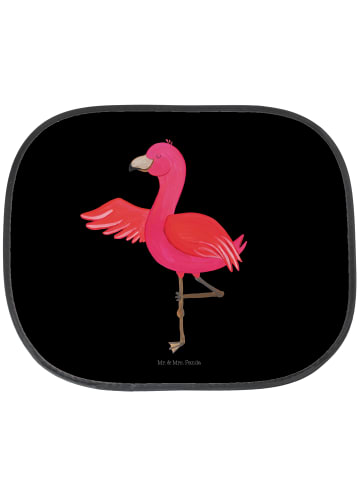 Mr. & Mrs. Panda Auto Sonnenblende Flamingo Yoga ohne Spruch in Schwarz