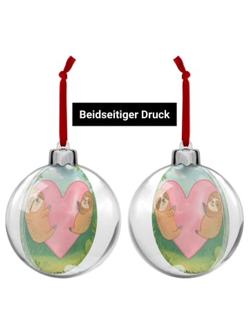 Mr. & Mrs. Panda Kunststoff Weihnachtskugel Faultiere Herz Desig... in Weiß