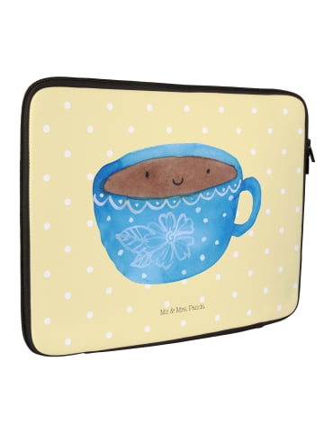 Mr. & Mrs. Panda Notebook Tasche Kaffee Tasse ohne Spruch in Gelb Pastell