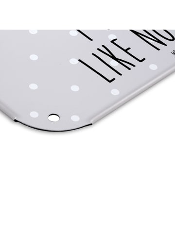 Mr. & Mrs. Panda Schild Otter Hände halten mit Spruch in Grau Pastell