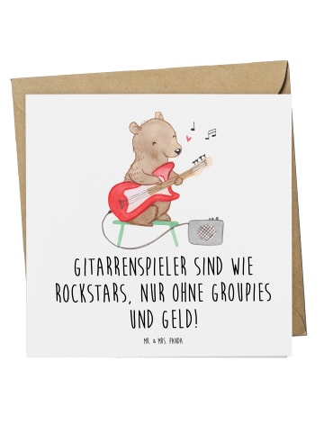 Mr. & Mrs. Panda Deluxe Karte Gitarre Helden mit Spruch in Weiß