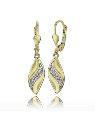 BALIA Gold 333 Damen Ohrhänger geschwungenes Blatt Ohrringschmuck ca. 3,2cm
