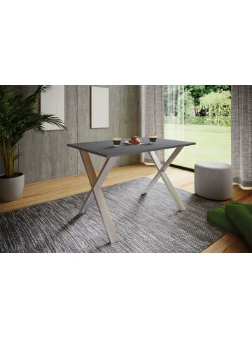 ebuy24 Esstisch XonaX silberfarben Anthrazit 140 x 50 cm