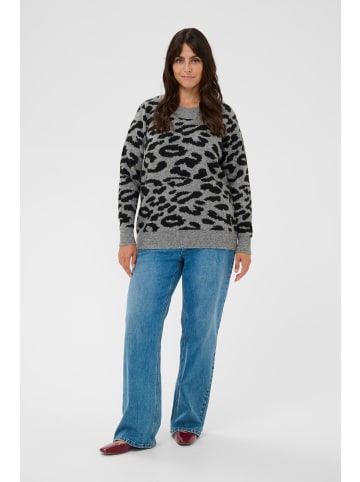 KAFFE curve Strickpullover KCsandia Loose fit in LGM/Black Leopard