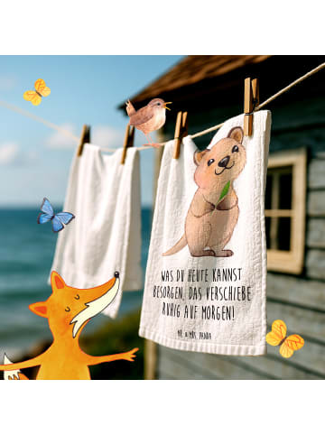 Mr. & Mrs. Panda Mini-Handtuch Quokka Happy mit Spruch in Weiß