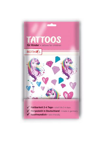 ROTH Design Kinder-Tattoos Einhornportrait in Rosa