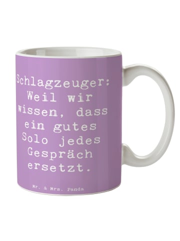 Mr. & Mrs. Panda Kaffeepott Spruch Schlagzeug Solo mit Spruch in Lavendeltraum