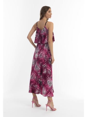 faina Damen Maxikleid Mit Animal-Print in Pink