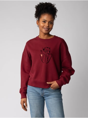 wat? Apparel Sweatshirt Self love in Weinrot