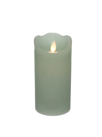 MARELIDA LED Kerze M-TWINKLE Echtwachs in mintgrün - H: 15cm