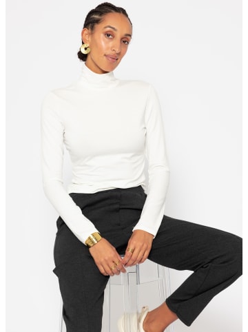 SASSYCLASSY Langarm Shirt mit Rollkragen in Offwhite