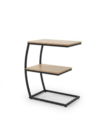 relaxdays Beistelltisch in Holzoptik/ Schwarz - (B)47,5 x (H)58,5 x (T)25 cm