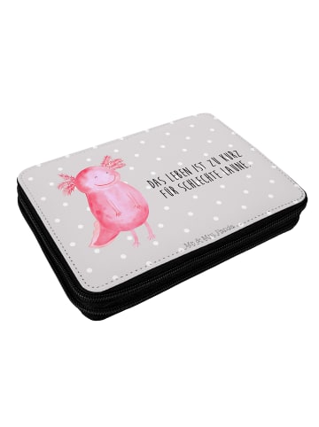 Mr. & Mrs. Panda Schulmäppchen Axolotl Glücklich mit Spruch in Grau Pastell