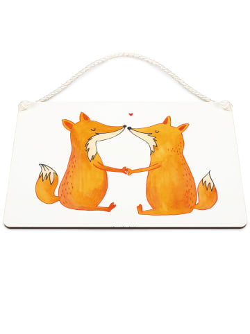 Mr. & Mrs. Panda holzbild Füchse Liebe ohne Spruch in Weiß